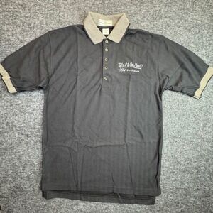 New‎ Willow Pointe Polo Shirt Mens Medium Black Chevron Knit NetScreen Promo